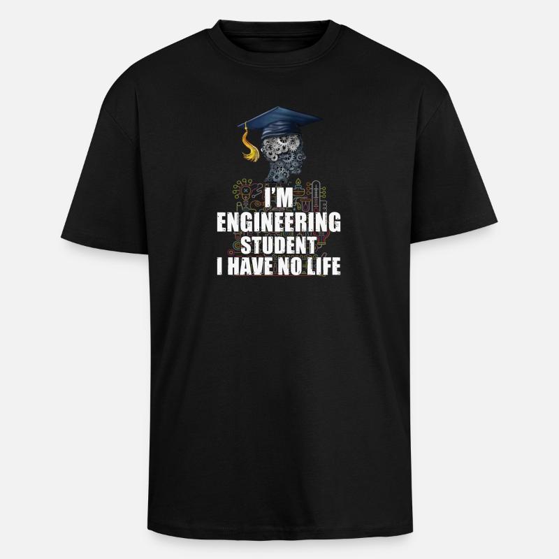 Engineer Student - Unisex Oversized Heavyweight T-shirt - black