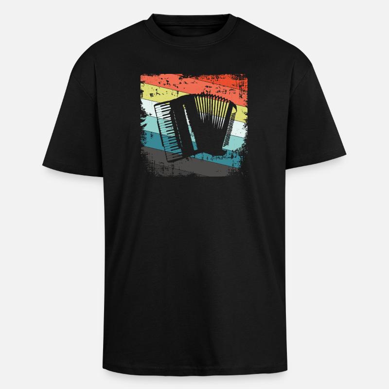 Akkordeon Harmonika - Oversized Heavyweight Unisex T-Shirt - Schwarz