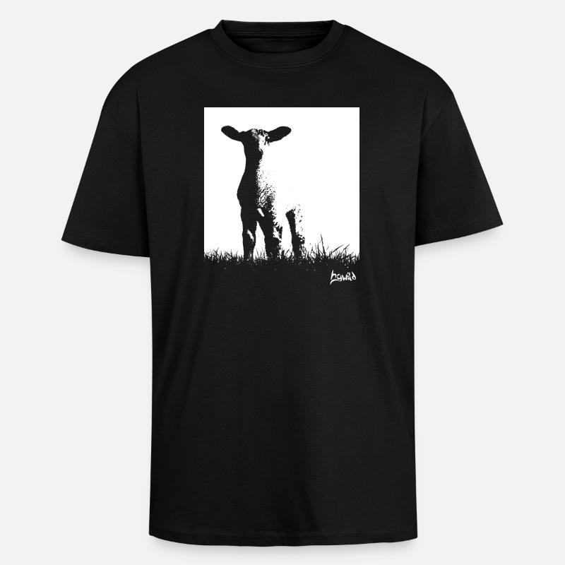 Ostfriesland-Kollektion: Deich-Lämmchen - Oversized Heavyweight Unisex T-Shirt - Schwarz