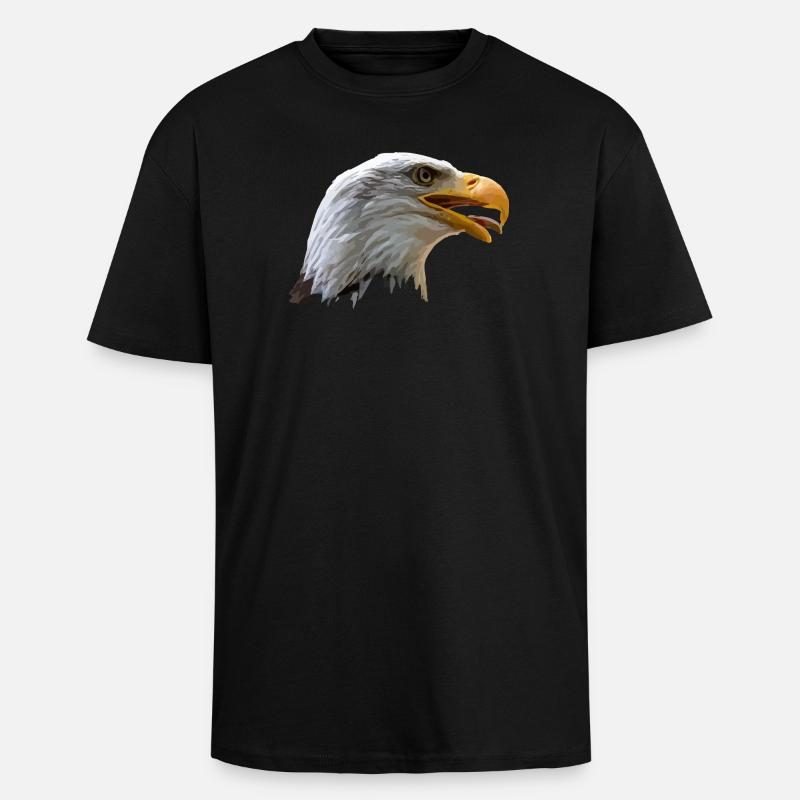 bald eagle - Unisex Oversized Heavyweight T-shirt - black