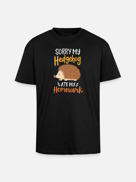 Igel Schüler Schule - Oversized Heavyweight Unisex T-Shirt - Schwarz