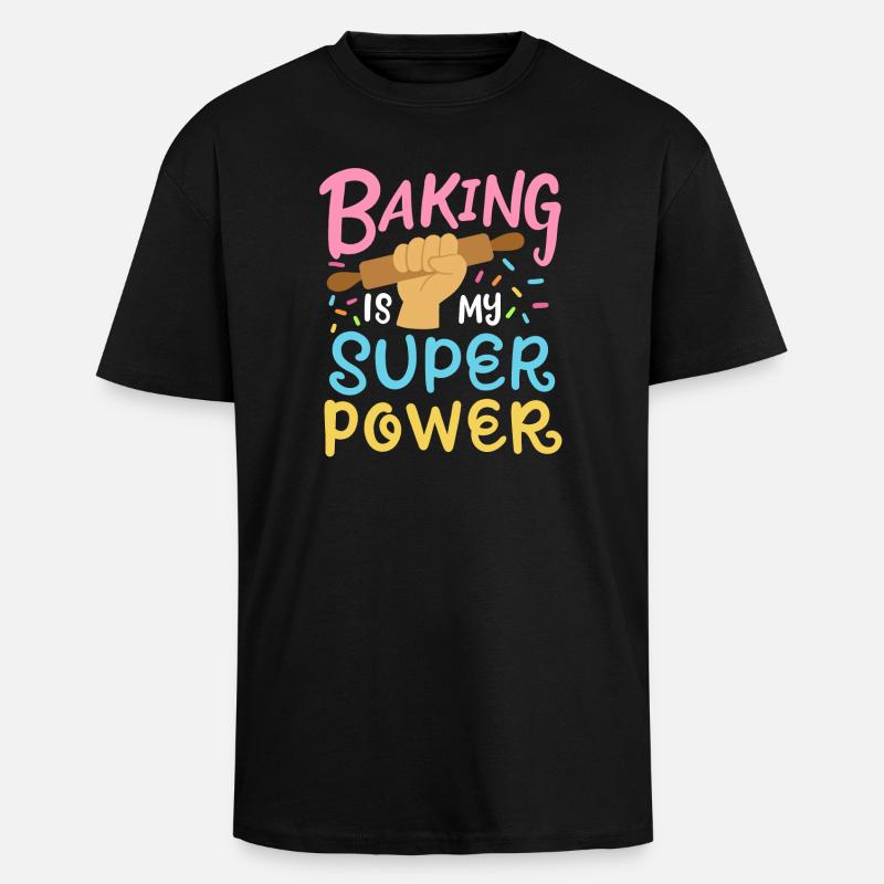 Baking Baker Rolling Pin - Unisex Oversized Heavyweight T-shirt - black