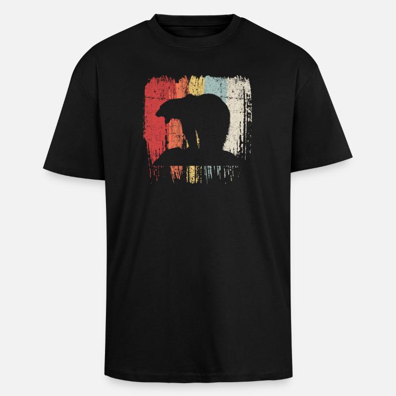 Bären-Regenbogen-Silhouette - Oversized Heavyweight Unisex T-Shirt - Schwarz