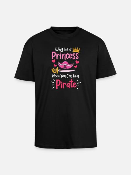 Pirate Pirate Princesse Pirate Fille - T-shirt unisexe oversize épais - noir