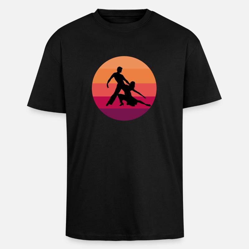 Latin danse couple Salsa Paso Doble - T-shirt unisexe oversize épais - noir