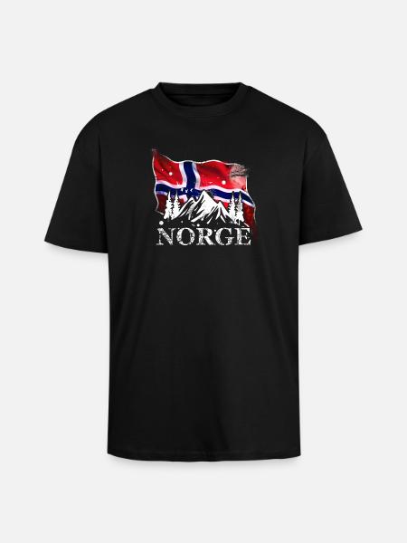 Norway - Unisex Oversized Heavyweight T-shirt - black