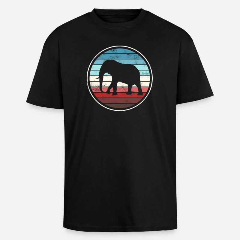 Éléphant éléphant - T-shirt unisexe oversize épais - noir