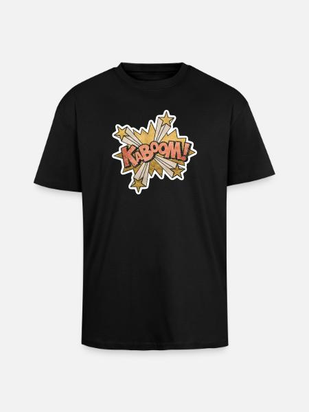 Action Pop Art Kabbom Comique - T-shirt unisexe oversize épais - noir