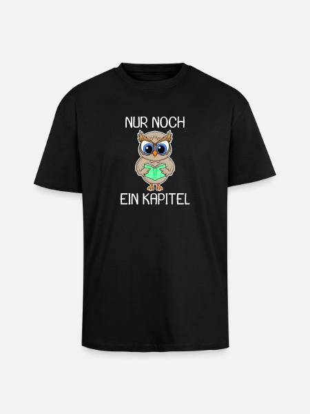 Eule Lesen Buch Bücher - Oversized Heavyweight Unisex T-Shirt - Schwarz