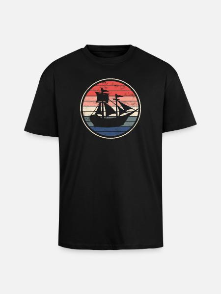 Boat ship sailing ship - Unisex Oversized Heavyweight T-shirt - black