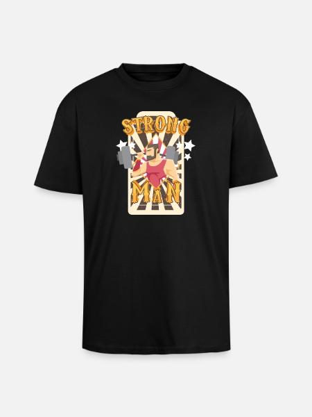 Strong man circus weightlifting birthday - Unisex Oversized Heavyweight T-shirt - black