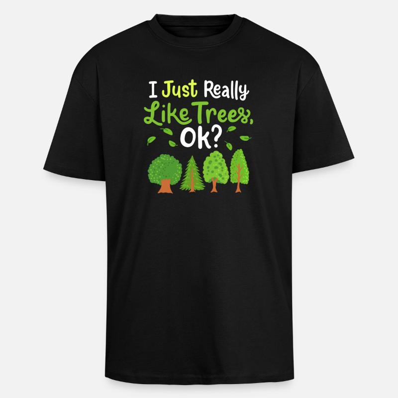 Bäume Wald - Oversized Heavyweight Unisex T-Shirt - Schwarz
