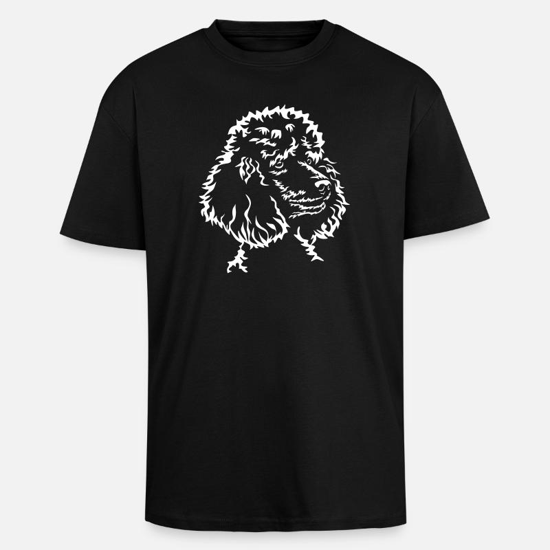 Poodle head "Black Edition" - Unisex Oversized Heavyweight T-shirt - black