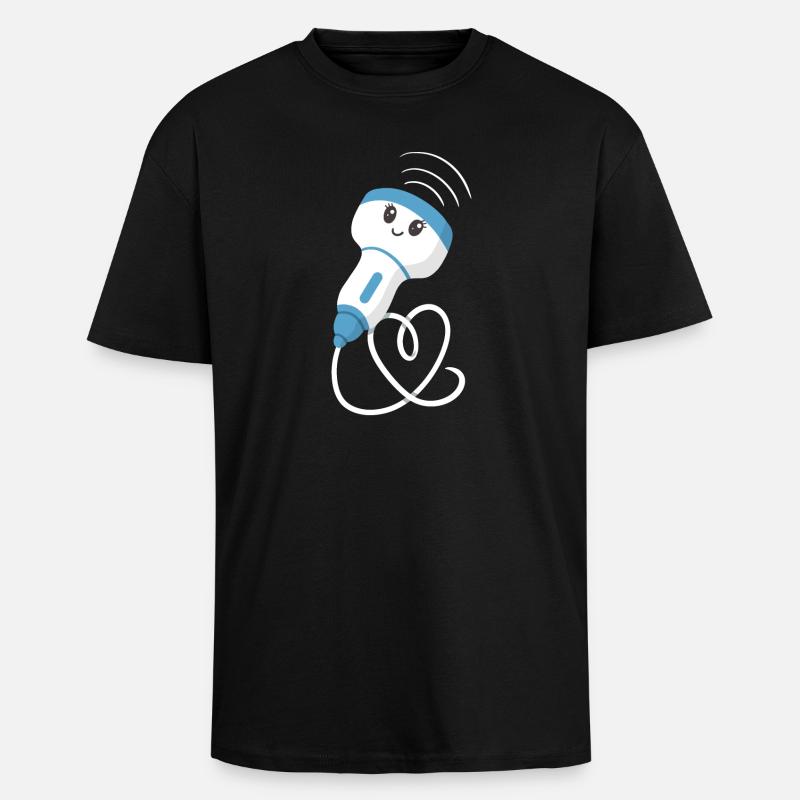 Sonograph Ultraschalltechniker - Oversized Heavyweight Unisex T-Shirt - Schwarz