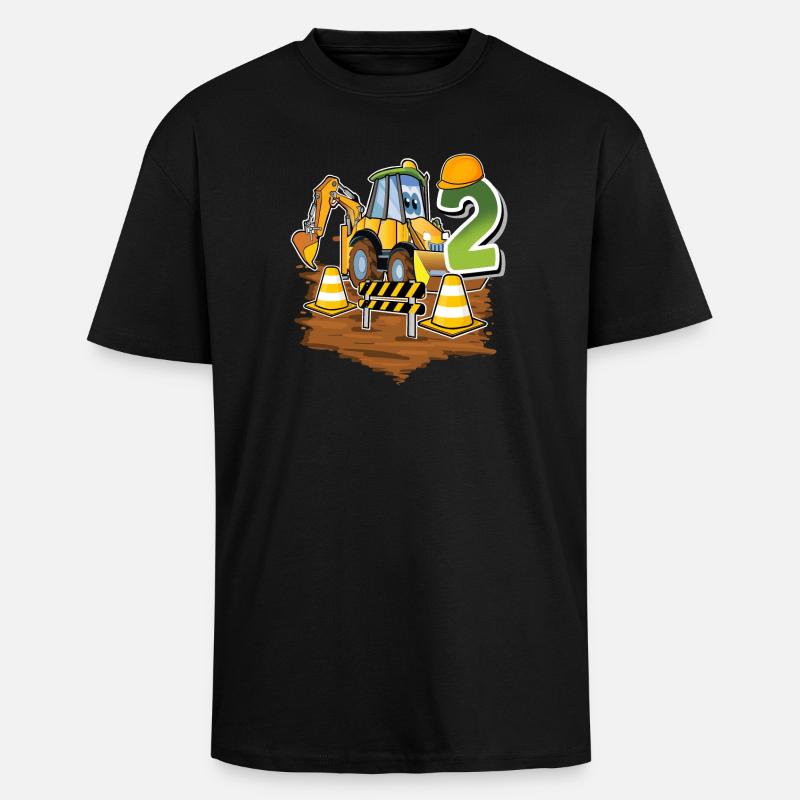 2 ans bagger anniversaire d’enfant - T-shirt unisexe oversize épais - noir