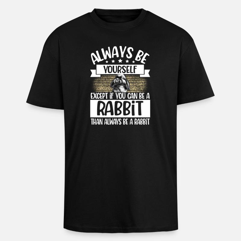 Hase - Oversized Heavyweight Unisex T-Shirt - Schwarz