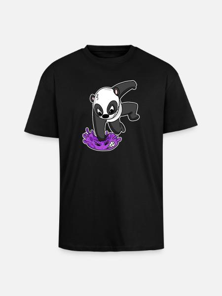 Panda Virus Combat - T-shirt unisexe oversize épais - noir