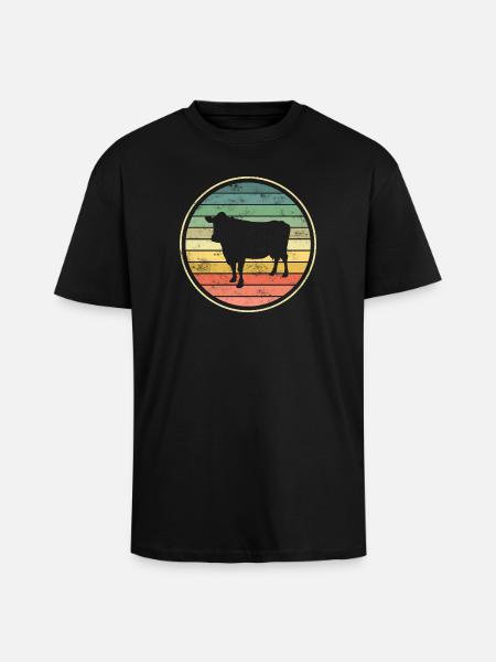 Kuh Kühe - Oversized Heavyweight Unisex T-Shirt - Schwarz