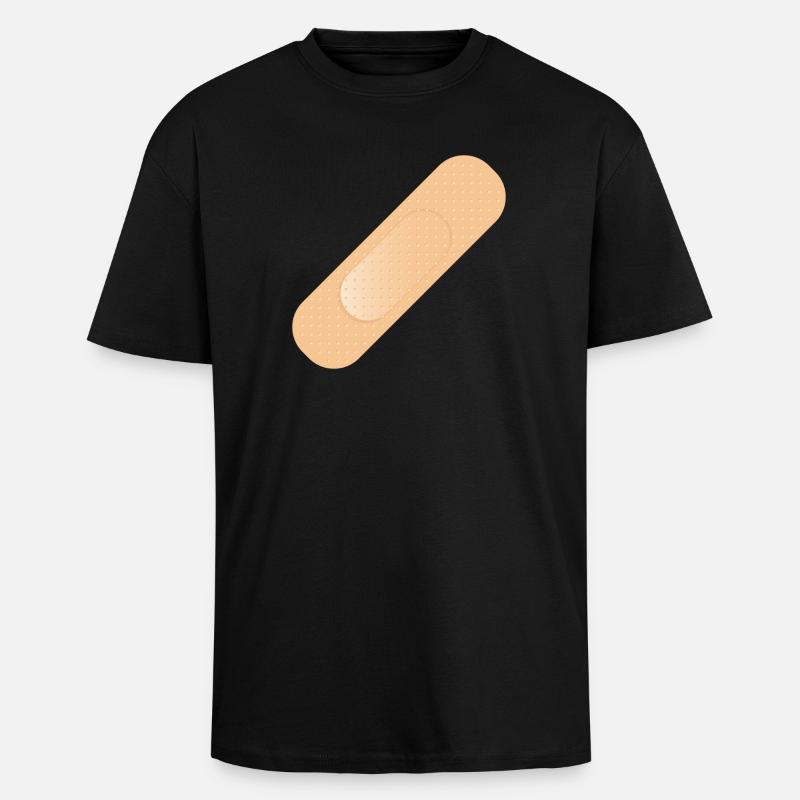einfaches Heftpflaster als Gestaltungselement - Oversized Heavyweight Unisex T-Shirt - Schwarz