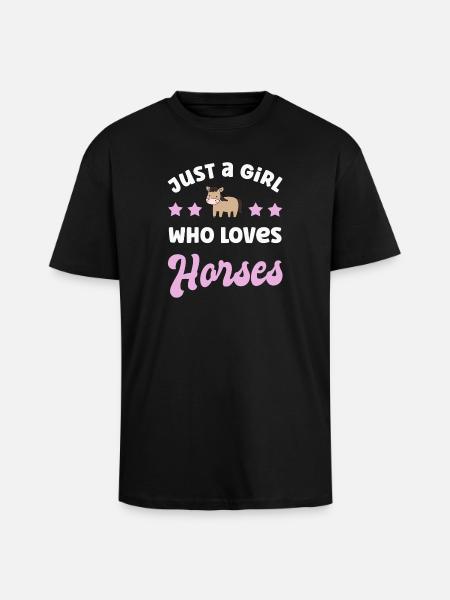Horse Horses - Unisex Oversized Heavyweight T-shirt - black
