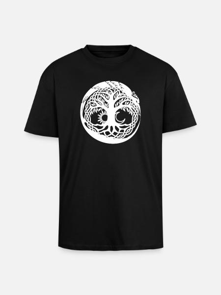 Tree of Life Knot Design - Unisex Oversized Heavyweight T-shirt - black
