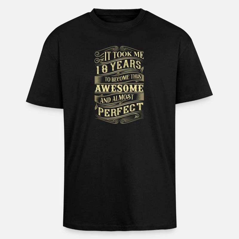 18-årsdag - Unisex oversized t-shirt i kraftig kvalitet - svart