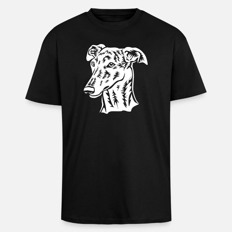 Galgo Kopf "Black Edition" - Oversized Heavyweight Unisex T-Shirt - Schwarz