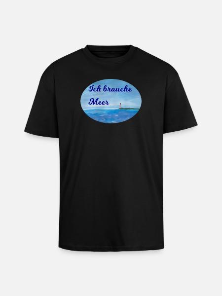 Meer Spruch - Oversized Heavyweight Unisex T-Shirt - Schwarz