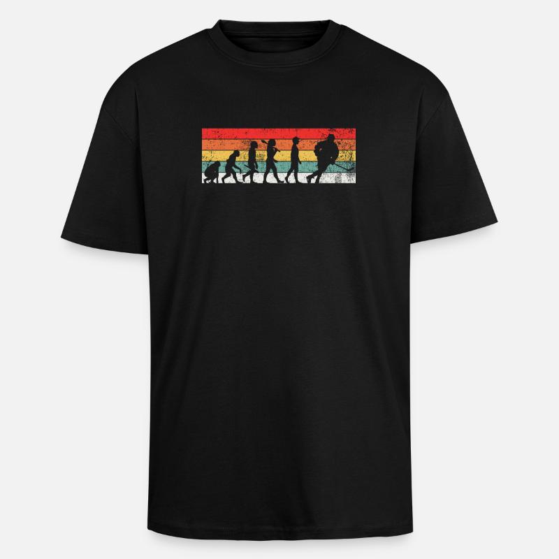 Eishockey Eishockeyspieler Evolution - Oversized Heavyweight Unisex T-Shirt - Schwarz