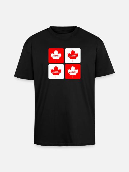 Canada maple leaf flags design - Unisex Oversized Heavyweight T-shirt - black