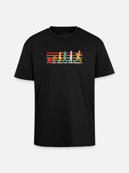 Evolution Läufer - Oversized Heavyweight Unisex T-Shirt - Schwarz
