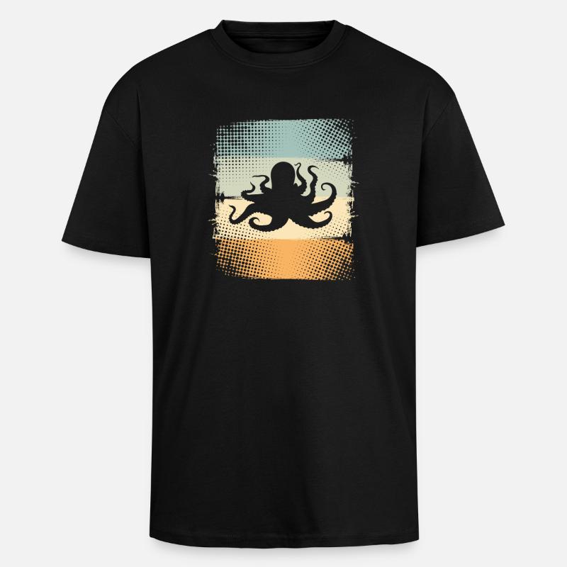 Octopus Octopus Octopus Octopus - Unisex Oversized Heavyweight T-shirt - black