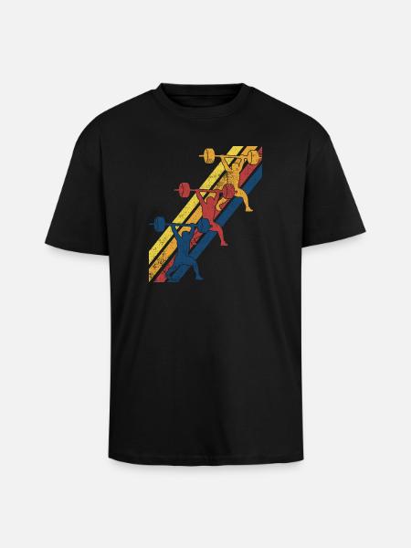 Gewichtheben Gewichtheber - Oversized Heavyweight Unisex T-Shirt - Schwarz