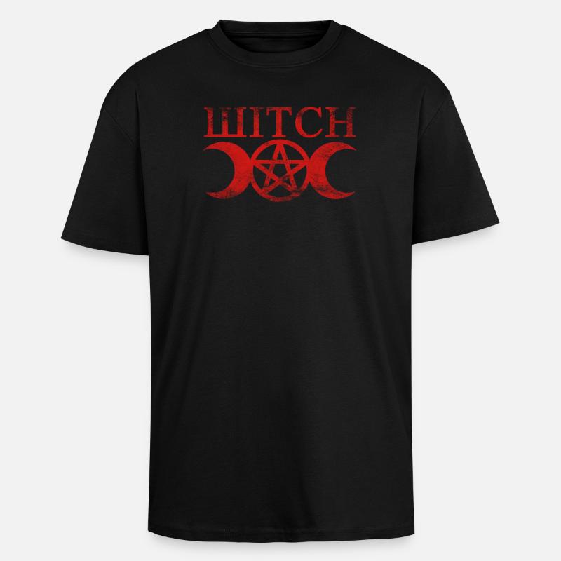 Wicca häxa Pentagram Måne - Unisex oversized t-shirt i kraftig kvalitet - svart
