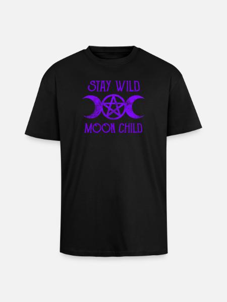 Wicca Stay Wild Moon Child - Unisex Oversized Heavyweight T-shirt - black