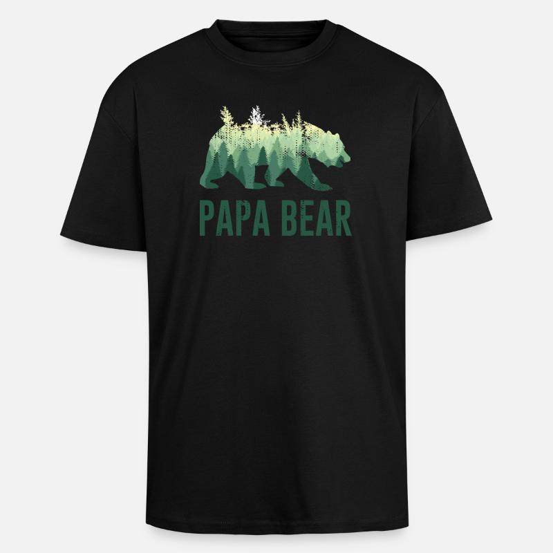 Papa Bear Daddy Vater - Oversized Heavyweight Unisex T-Shirt - Schwarz