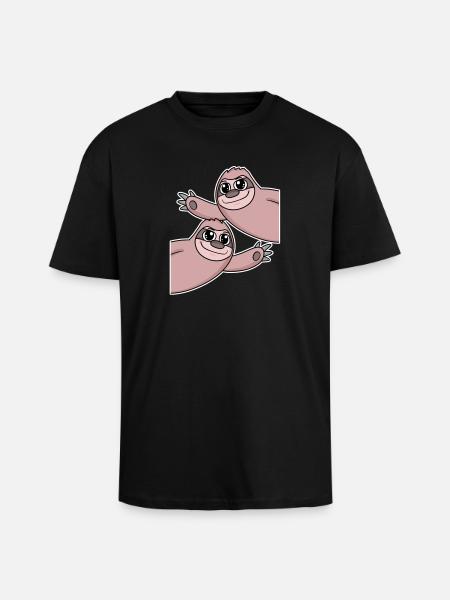 Sloth Sloths - Unisex Oversized Heavyweight T-shirt - black