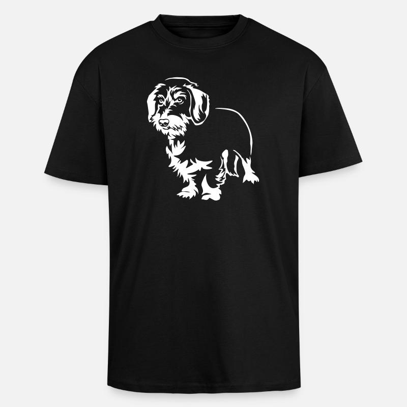 Dackel "Black Edition" - Oversized Heavyweight Unisex T-Shirt - Schwarz