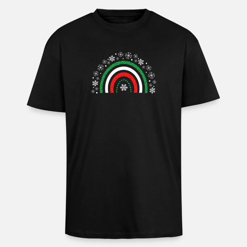 Christmas rainbow glitter to customize - Unisex Oversized Heavyweight T-shirt - black