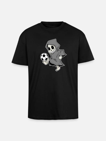 Sensenmann mit Fußball - Oversized Heavyweight Unisex T-Shirt - Schwarz