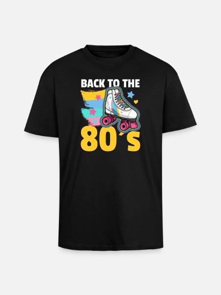 Rollschuhe 80er Rollschuhlaufen - Oversized Heavyweight Unisex T-Shirt - Schwarz