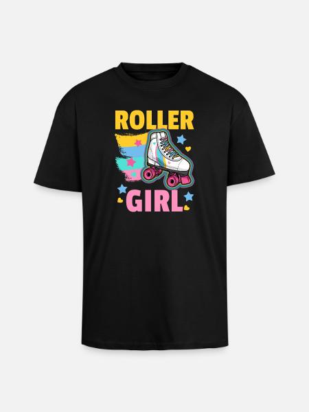 Rollschuhe Roller Girl - Oversized Heavyweight Unisex T-Shirt - Schwarz