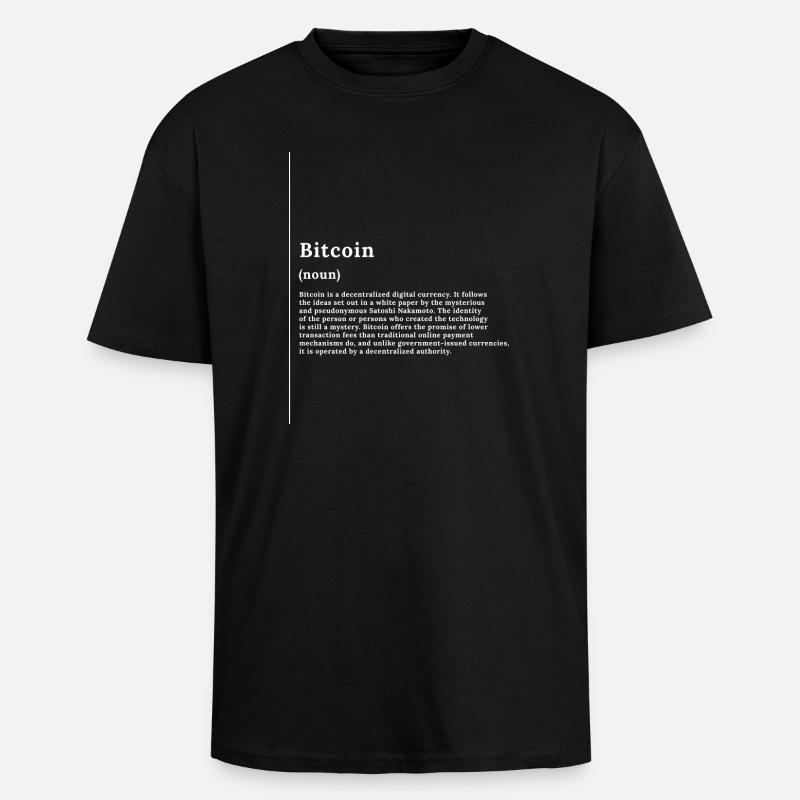 Bitcoin Monochrome Glyph Tee - Unisex Oversized Heavyweight T-shirt - black