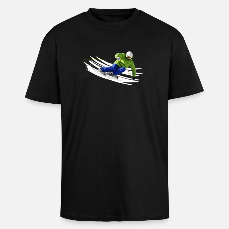 Ski - Oversized Heavyweight Unisex T-Shirt - Schwarz