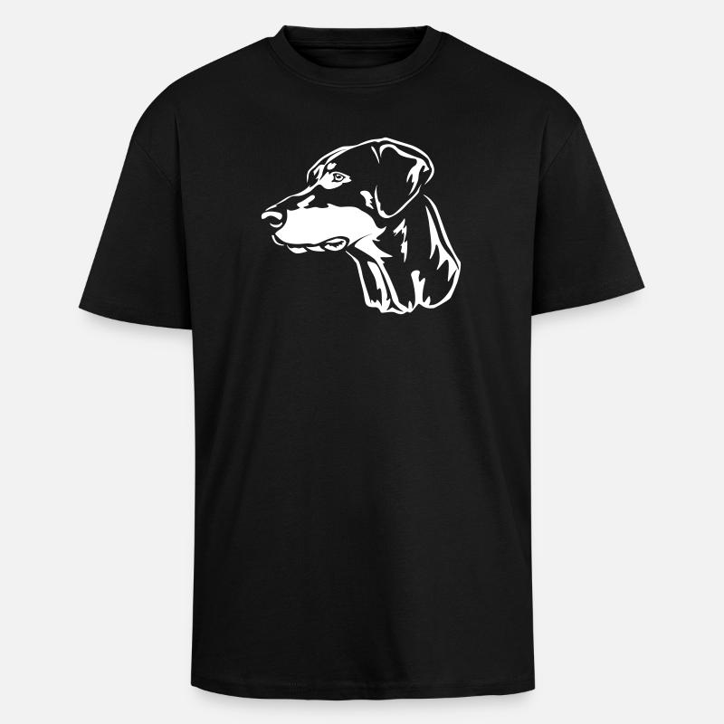 Dobermann Kopf "Black Edition" - Oversized Heavyweight Unisex T-Shirt - Schwarz