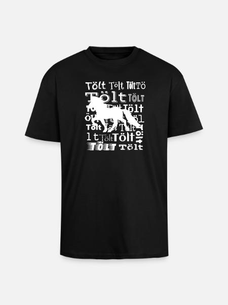 Edles Islandpferd Tölt Statement - Oversized Heavyweight Unisex T-Shirt - Schwarz
