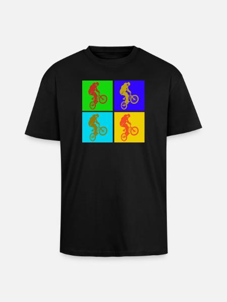 BMX Pop Art - T-shirt unisexe oversize épais - noir