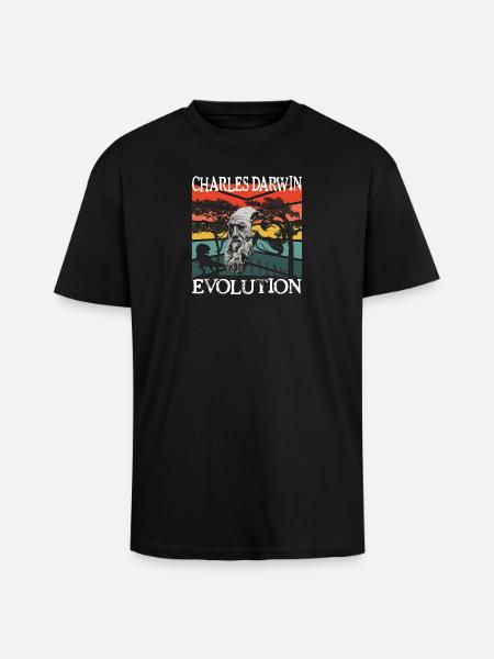 Charles Darwin Evolution textile Geschenkidee - Oversized Heavyweight Unisex T-Shirt - Schwarz