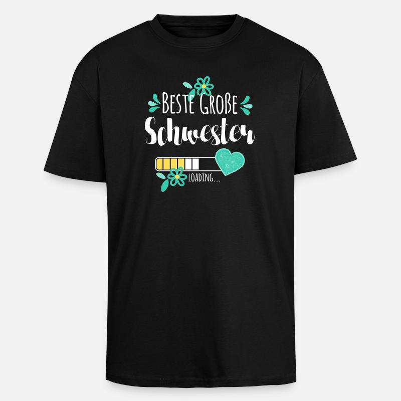 Beste Große Schwester Loading - Oversized Heavyweight Unisex T-Shirt - Schwarz