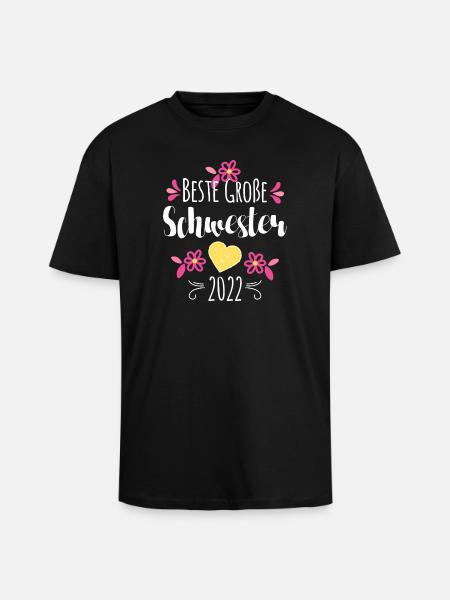 Beste Große Schwester 2022 - Oversized Heavyweight Unisex T-Shirt - Schwarz